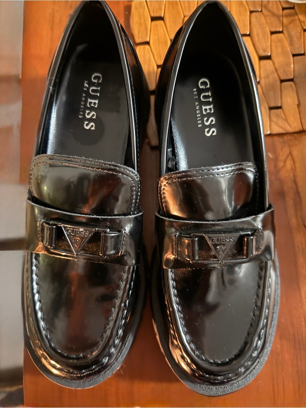 GUESS Women’s Black Patent Leather Loafers